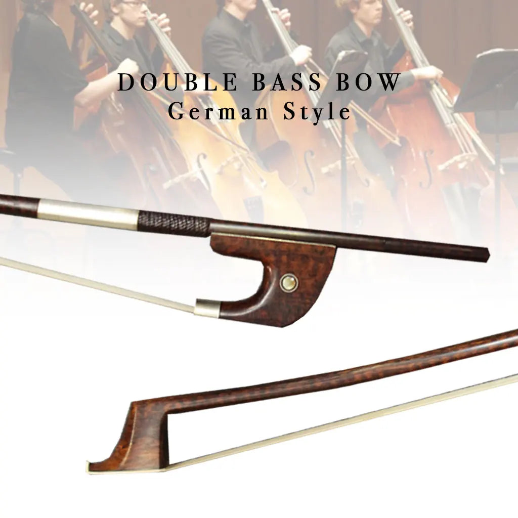 NAOMI Snakewood German Bass Bow Arco White Horsehair For 4/4 Upright Bass Orchestra Players