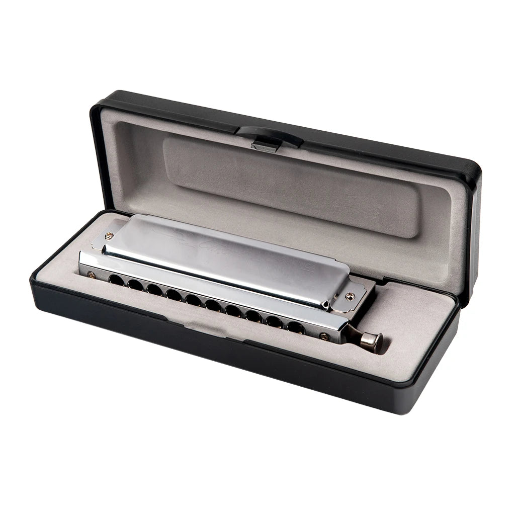 NAOMI Swan 10 Hole 40 Tone C Key Chromatic Harmonica Precision Engineered Sliding Stainless Steel Diacritical Keys