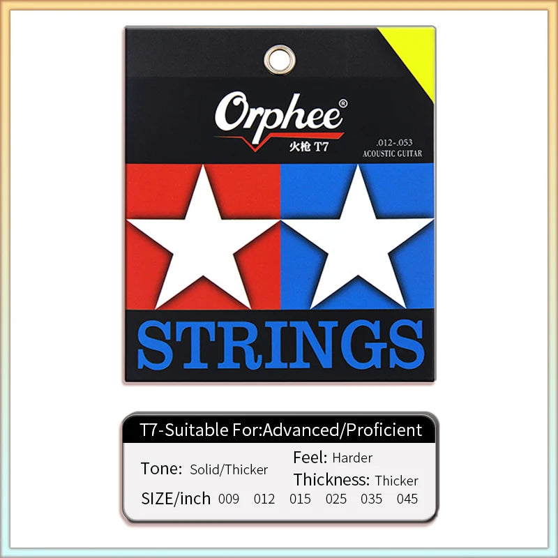 NAOMI Orphee Fire Lock Series T5/T6/T7 Acoustic Guitar Strings Nano Double-Coated Anti Rust Bright Tone High Level Guitar String