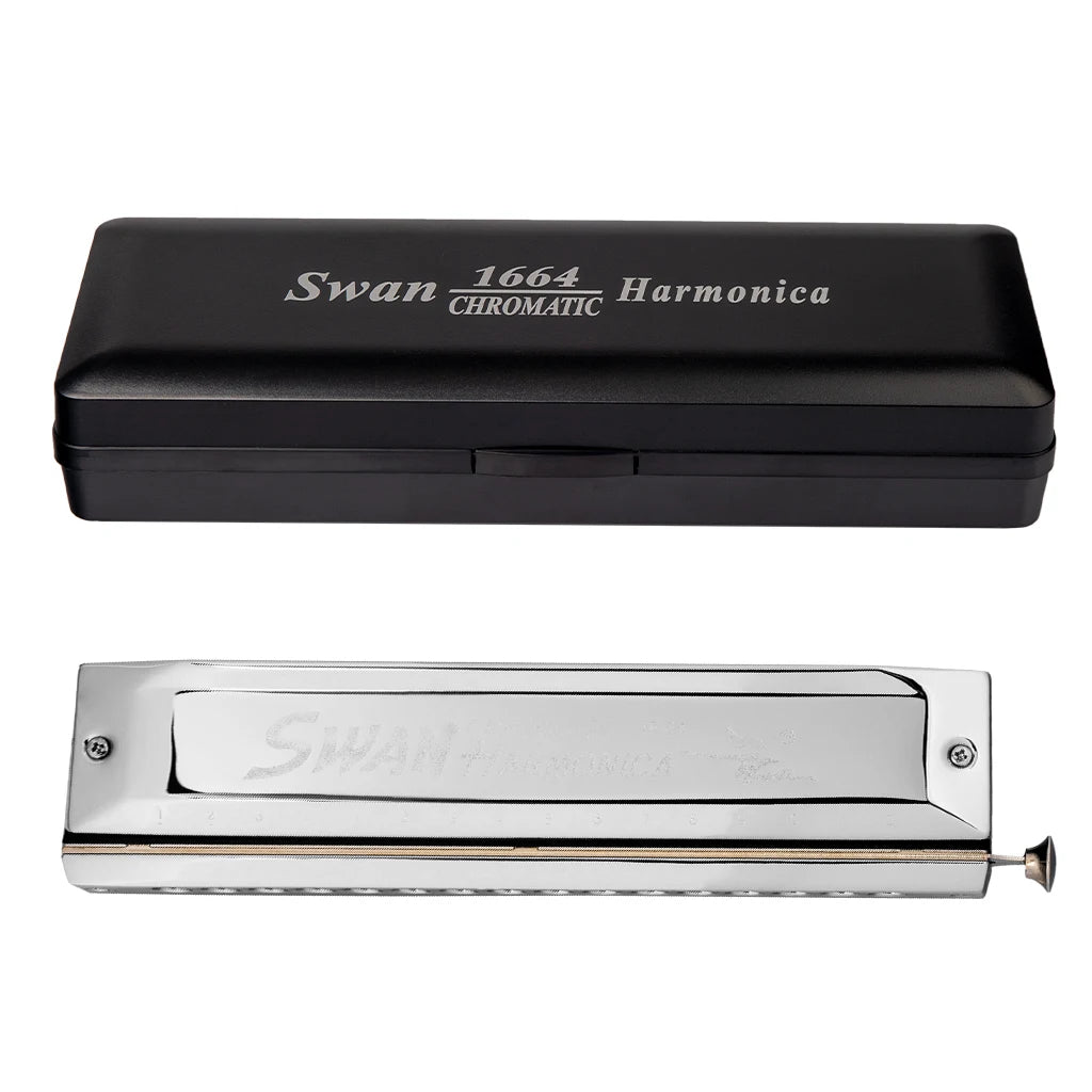 NAOMI Swan 10 Hole 40 Tone C Key Chromatic Harmonica Precision Engineered Sliding Stainless Steel Diacritical Keys