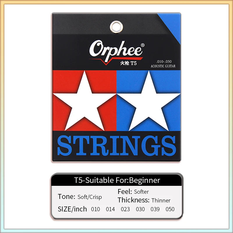 NAOMI Orphee Fire Lock Series T5/T6/T7 Acoustic Guitar Strings Nano Double-Coated Anti Rust Bright Tone High Level Guitar String