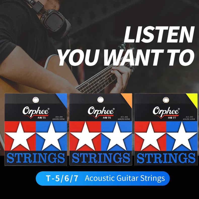 NAOMI Orphee Fire Lock Series T5/T6/T7 Acoustic Guitar Strings Nano Double-Coated Anti Rust Bright Tone High Level Guitar String