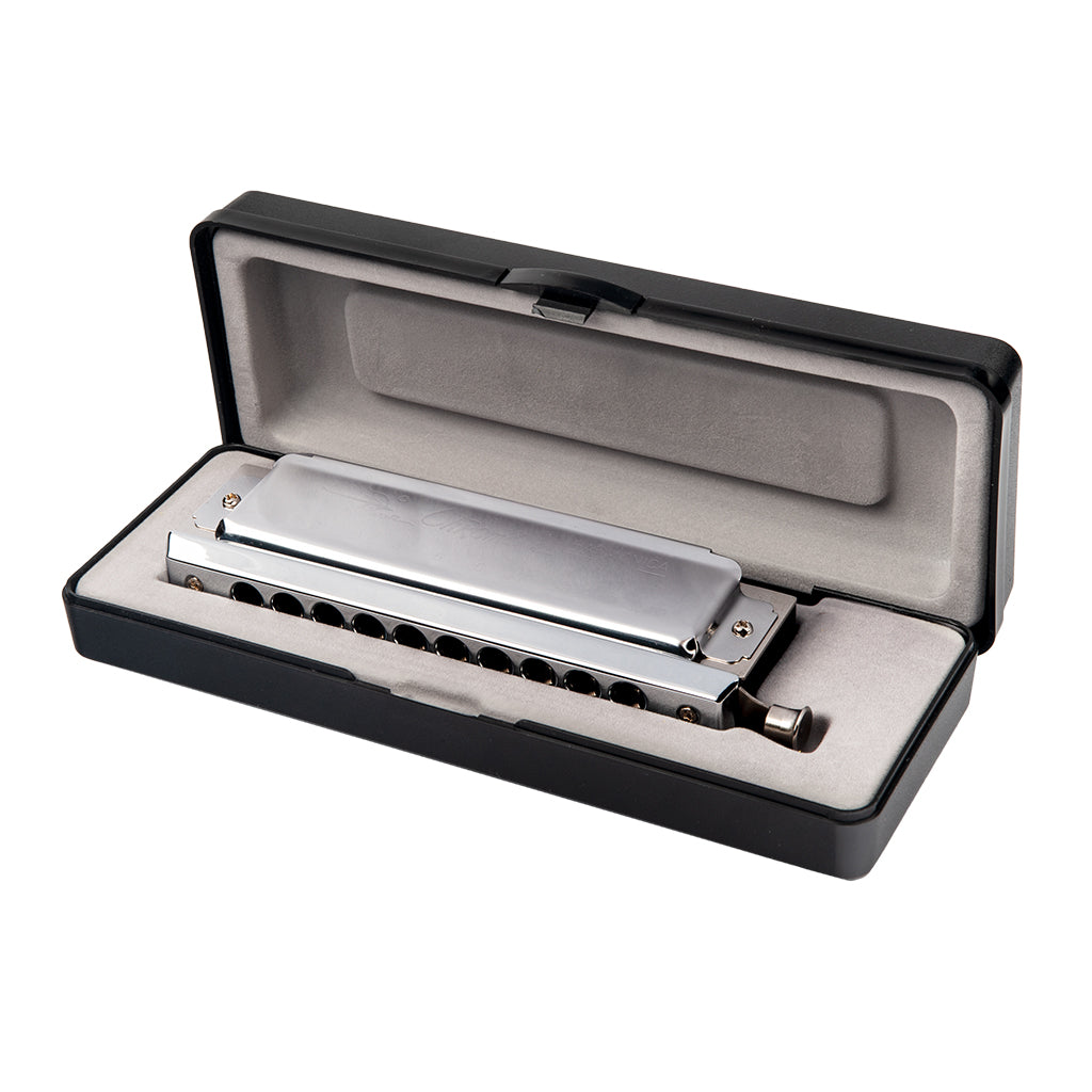 NAOMI Swan 10 Hole 40 Tone C Key Chromatic Harmonica Precision Engineered Sliding Stainless Steel Diacritical Keys